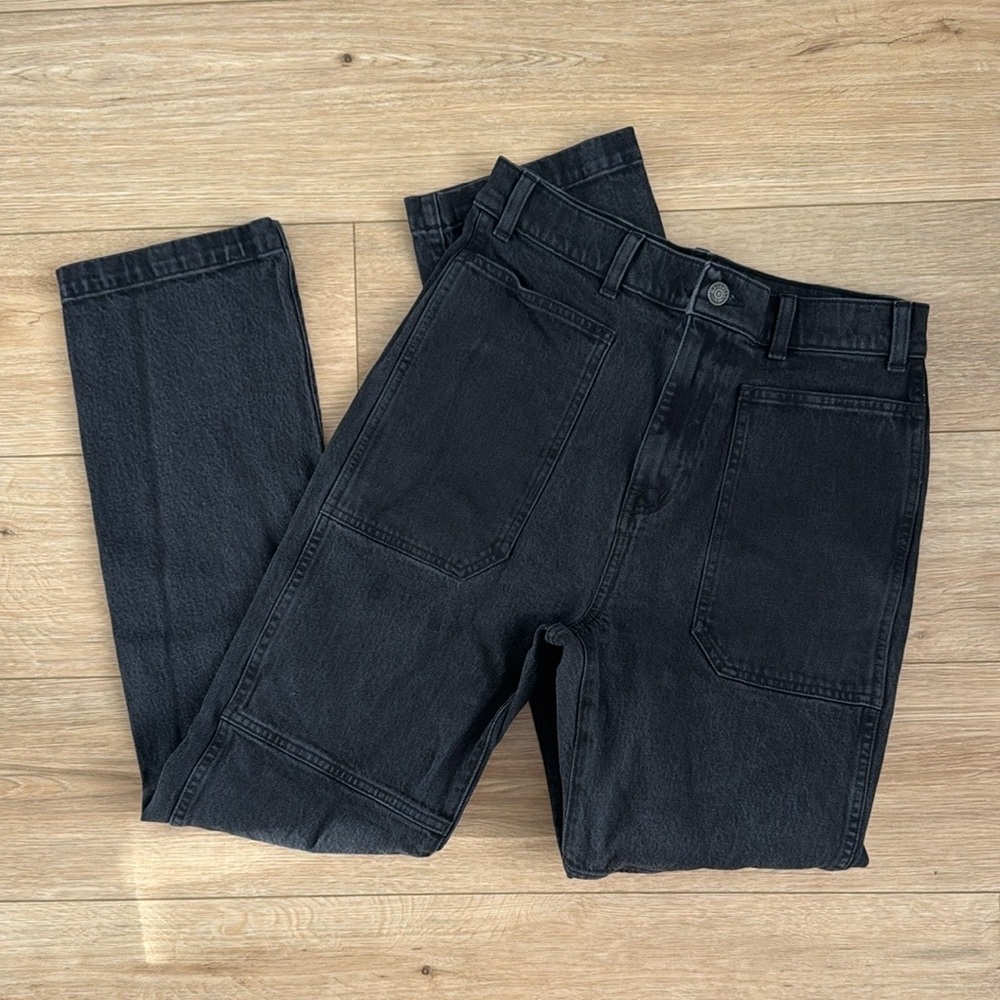 Madewell Black 90s Straight Leg High Rise Jeans - Picture 4 of 10